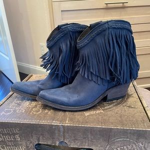 Liberty Black fringe boots size 6.5